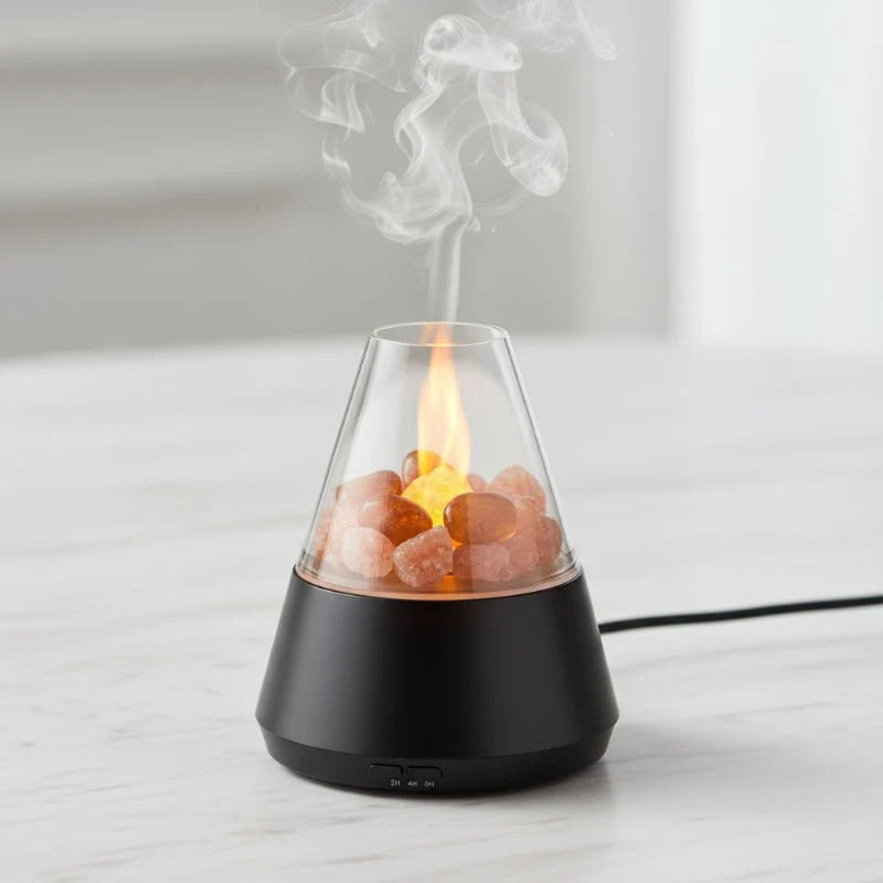 Essential Oil Diffuser Crystal Stones Quiet Operation 7 LED Lights