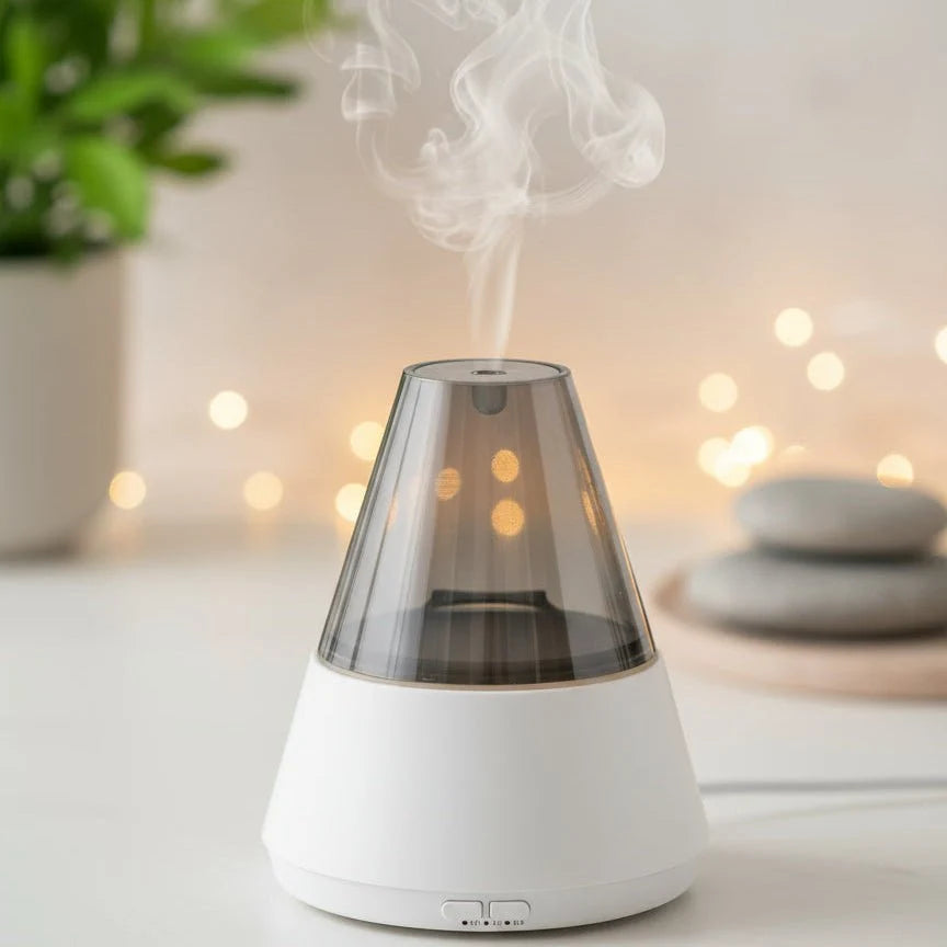 Essential Oil Diffuser Crystal Stones Quiet Operation 7 LED Lights