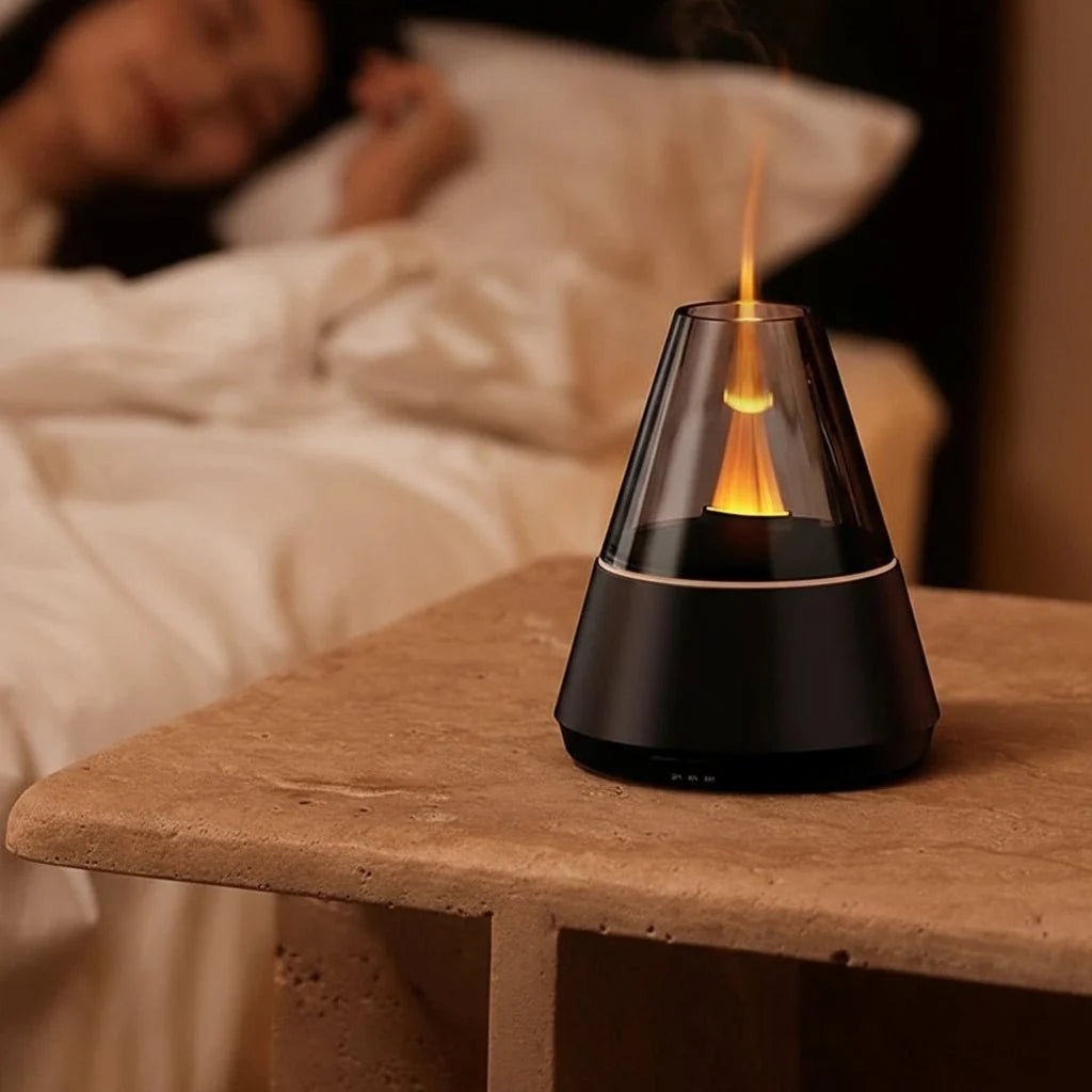 Essential Oil Diffuser Crystal Stones Quiet Operation 7 LED Lights