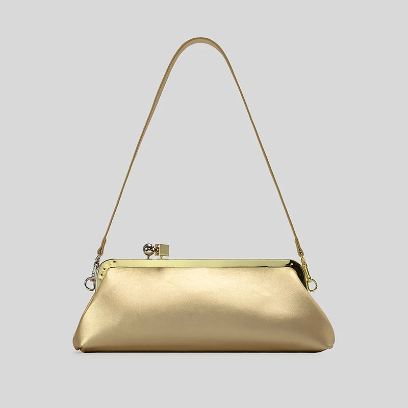 Evening Handbag Glossy Patent Leather Detachable Strap