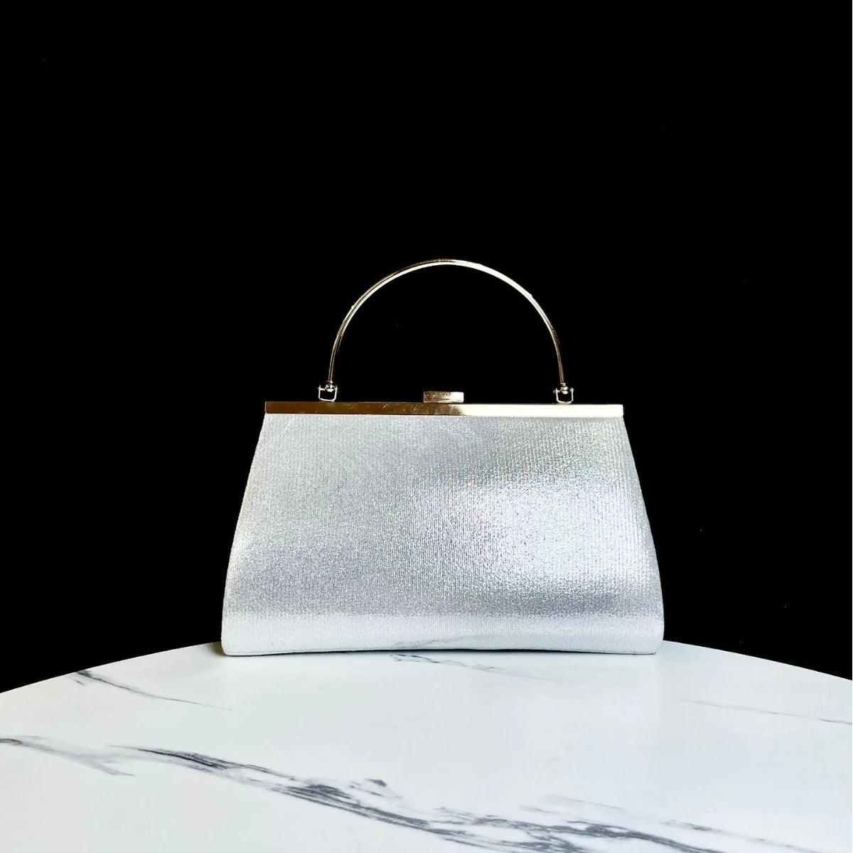Evening Handbag Shimmering Pleated Retro Design