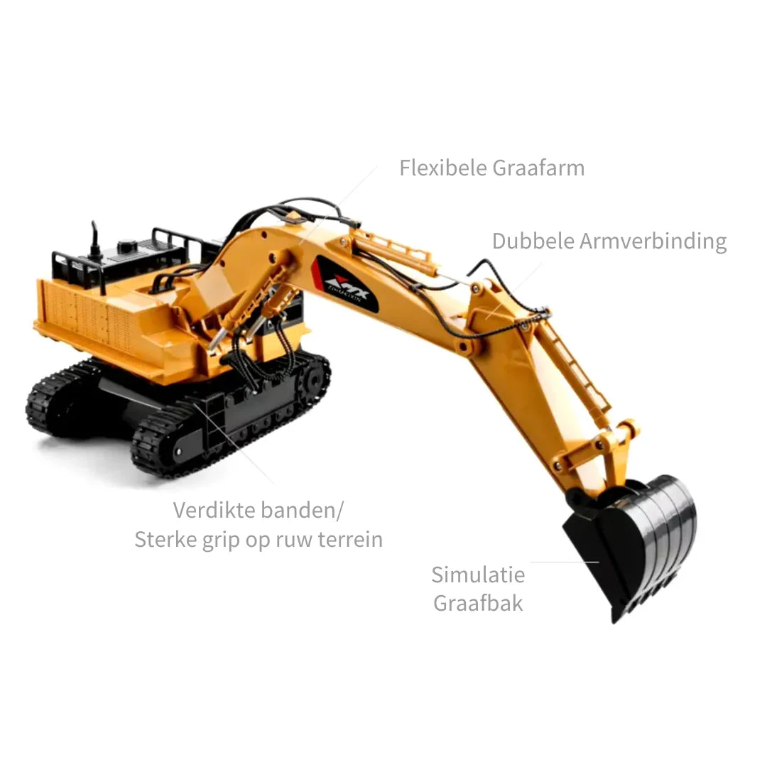 Excavator Toy Remote-Controlled 82-Foot Range 130-Minute Play