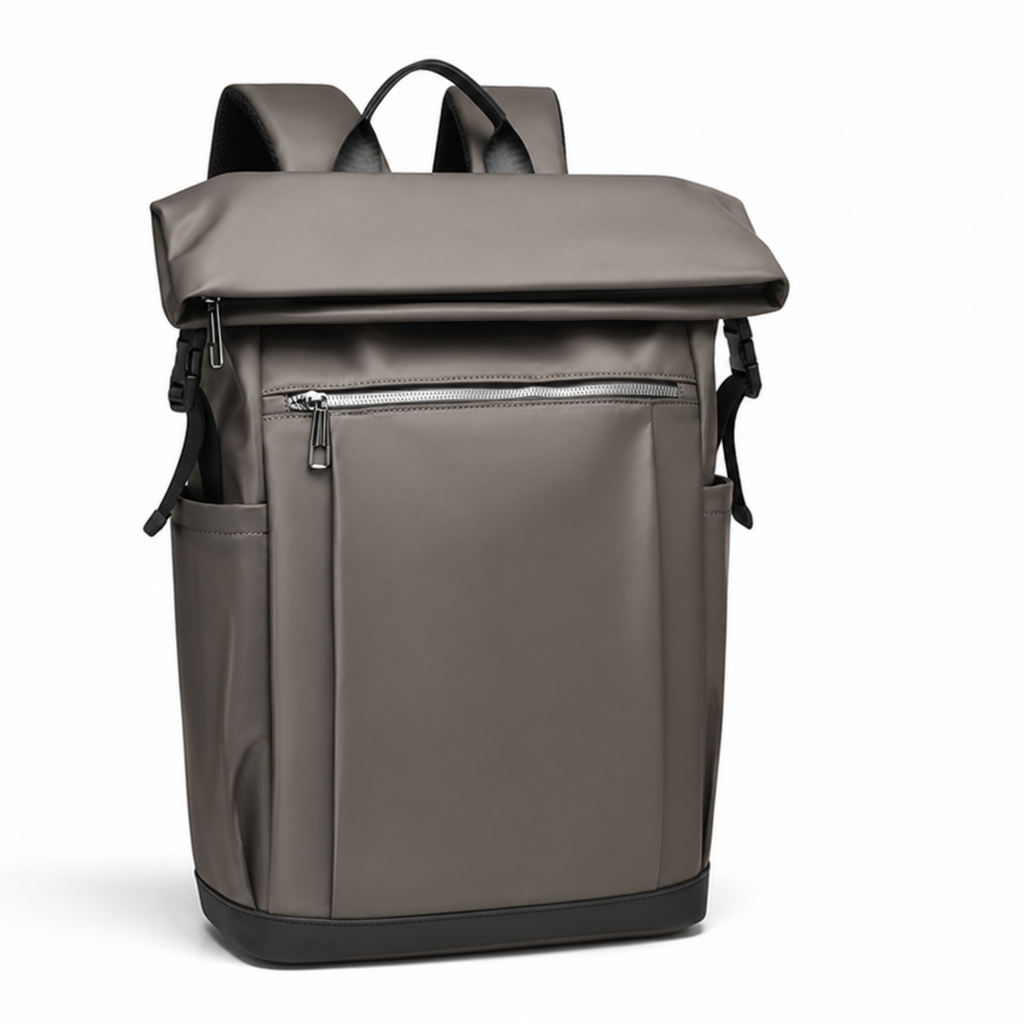 Expandable Water-Resistant Roll-Top Travel Backpack