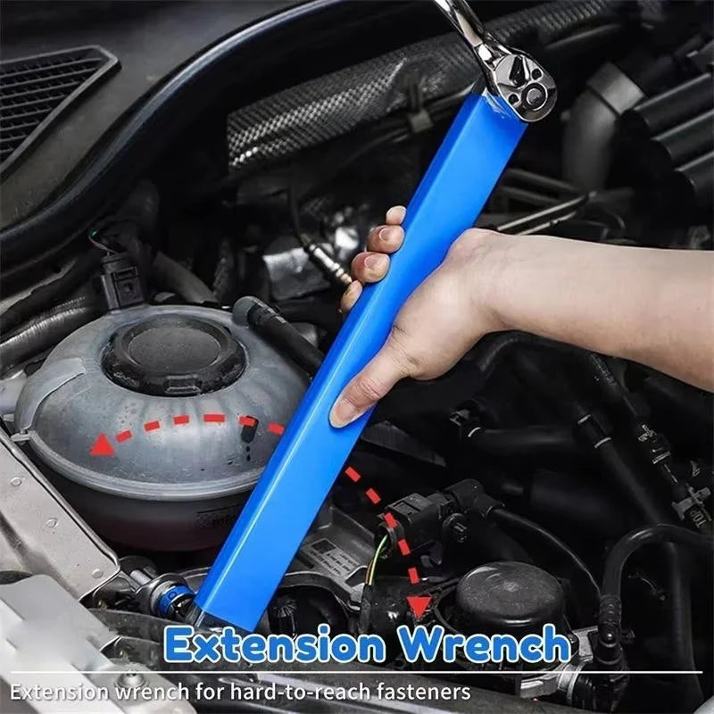 Extension Wrench Long Reach Chain-Driven 3 Adapters