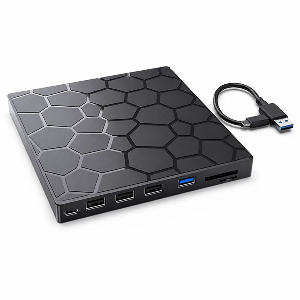 External CD DVD Drive USB-C & USB 3.0 Hub