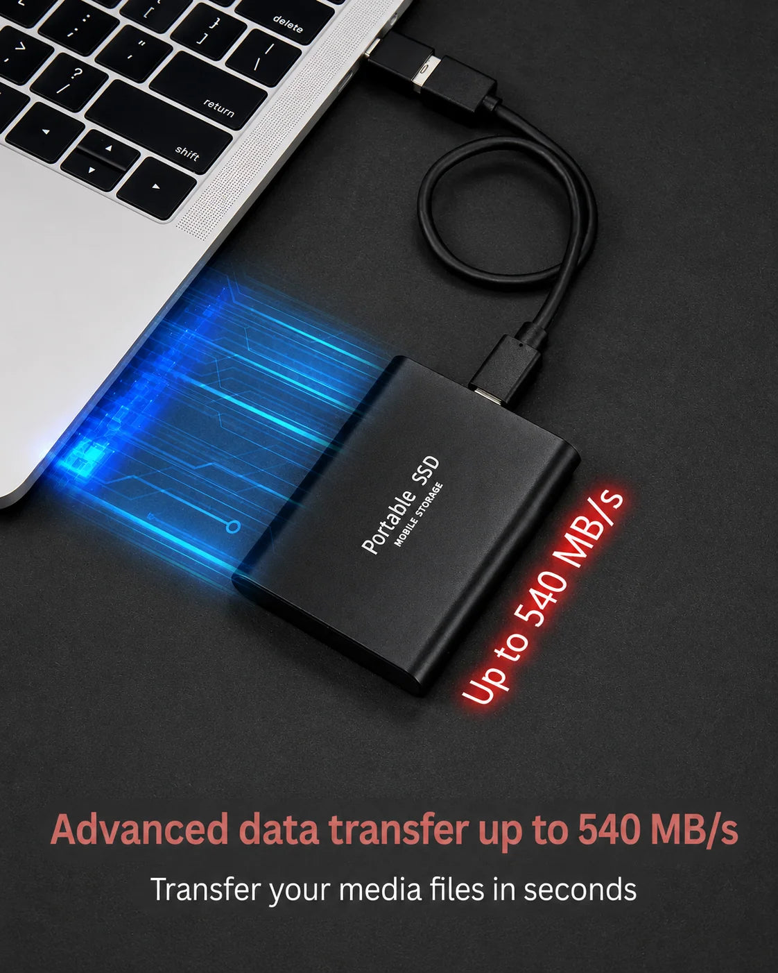 External SSD Drive 128TB USB-C High-Speed