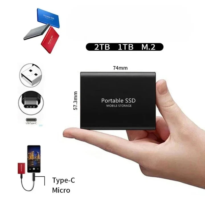 External SSD Fast Transfer 2TB Portable Rugged Design