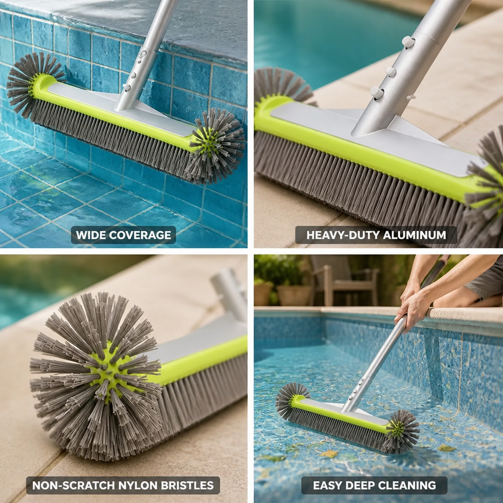 Extra-Wide Heavy-Duty Aluminum Pool Brush (17.5-Inch)