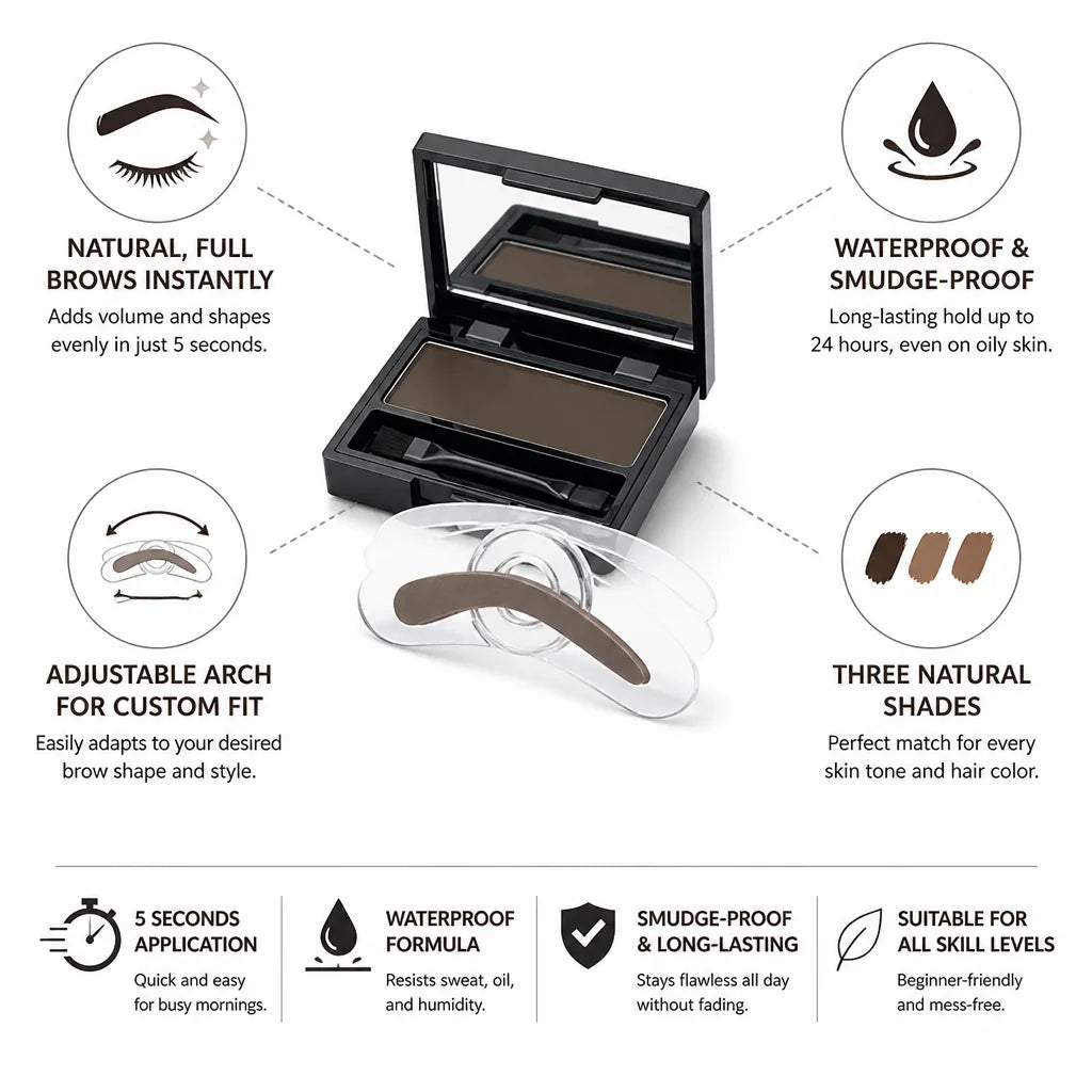 Eyebrow Stamp Adjustable Arch Waterproof & Smudge-Proof