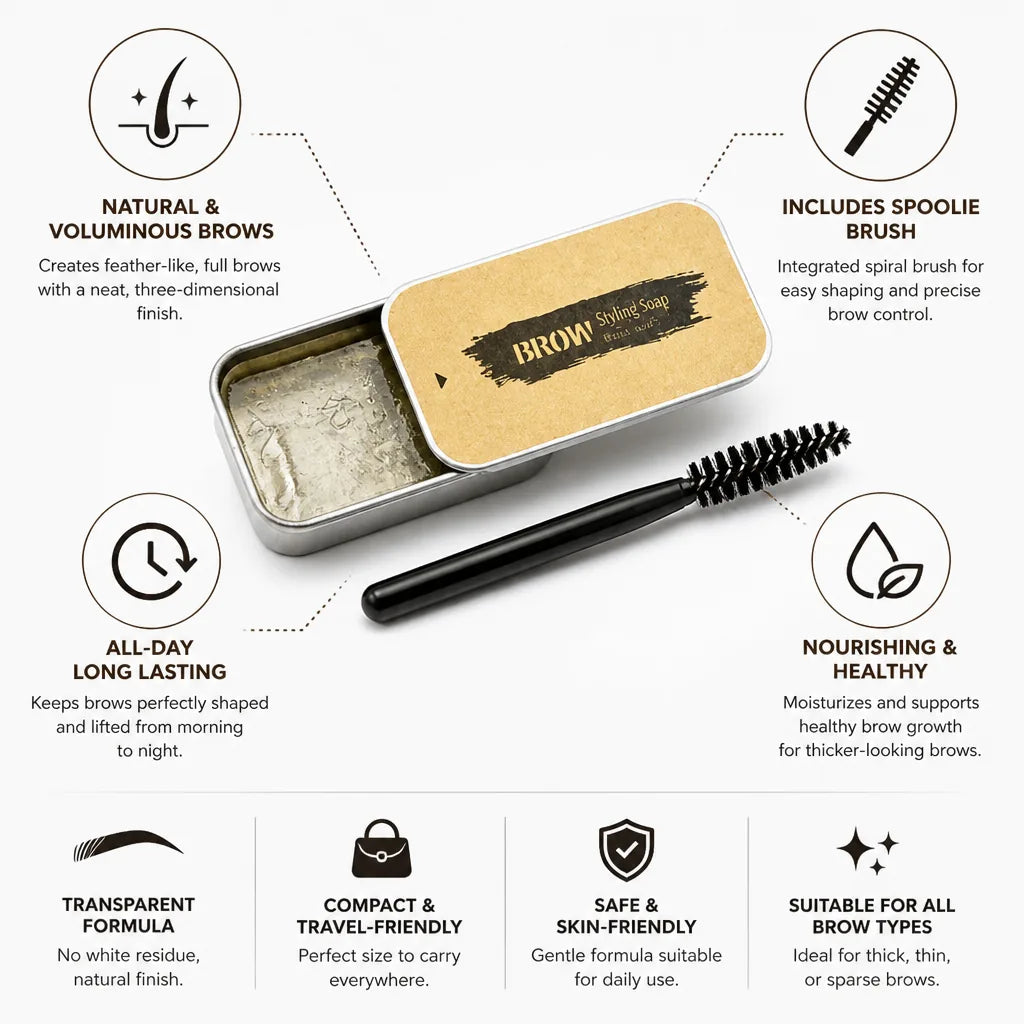 Eyebrow Styling Soap Transparent Gel With Spoolie Brush