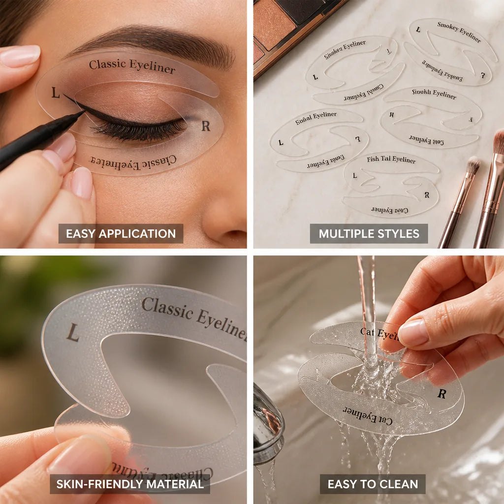 Eyeliner & Eyeshadow Stencil Kit 10 Styles Skin-Friendly