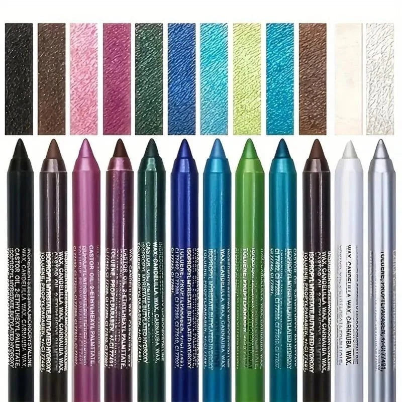 Eyeliner Pencil Set Waterproof 12 Colors Multi-Use