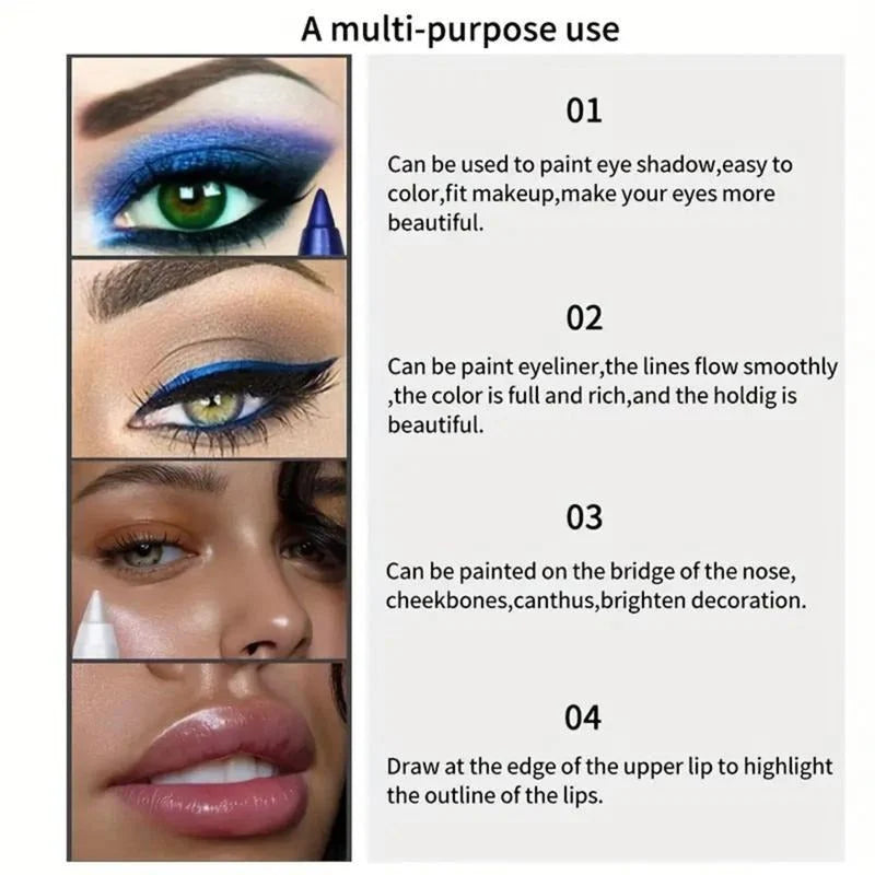 Eyeliner Pencil Set Waterproof 12 Colors Multi-Use