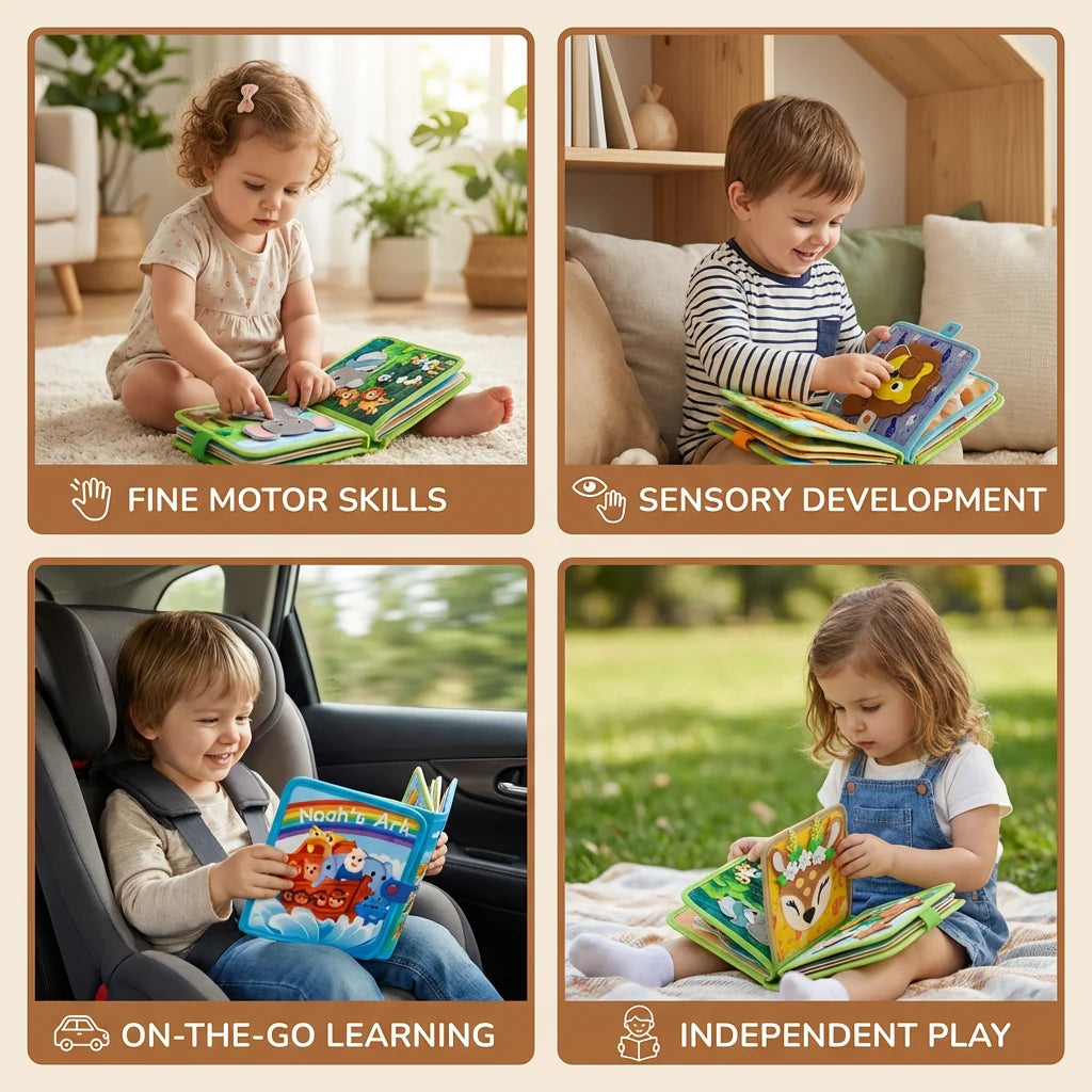 Fabric Activity Book Tactile & Interactive Fine Motor Practice