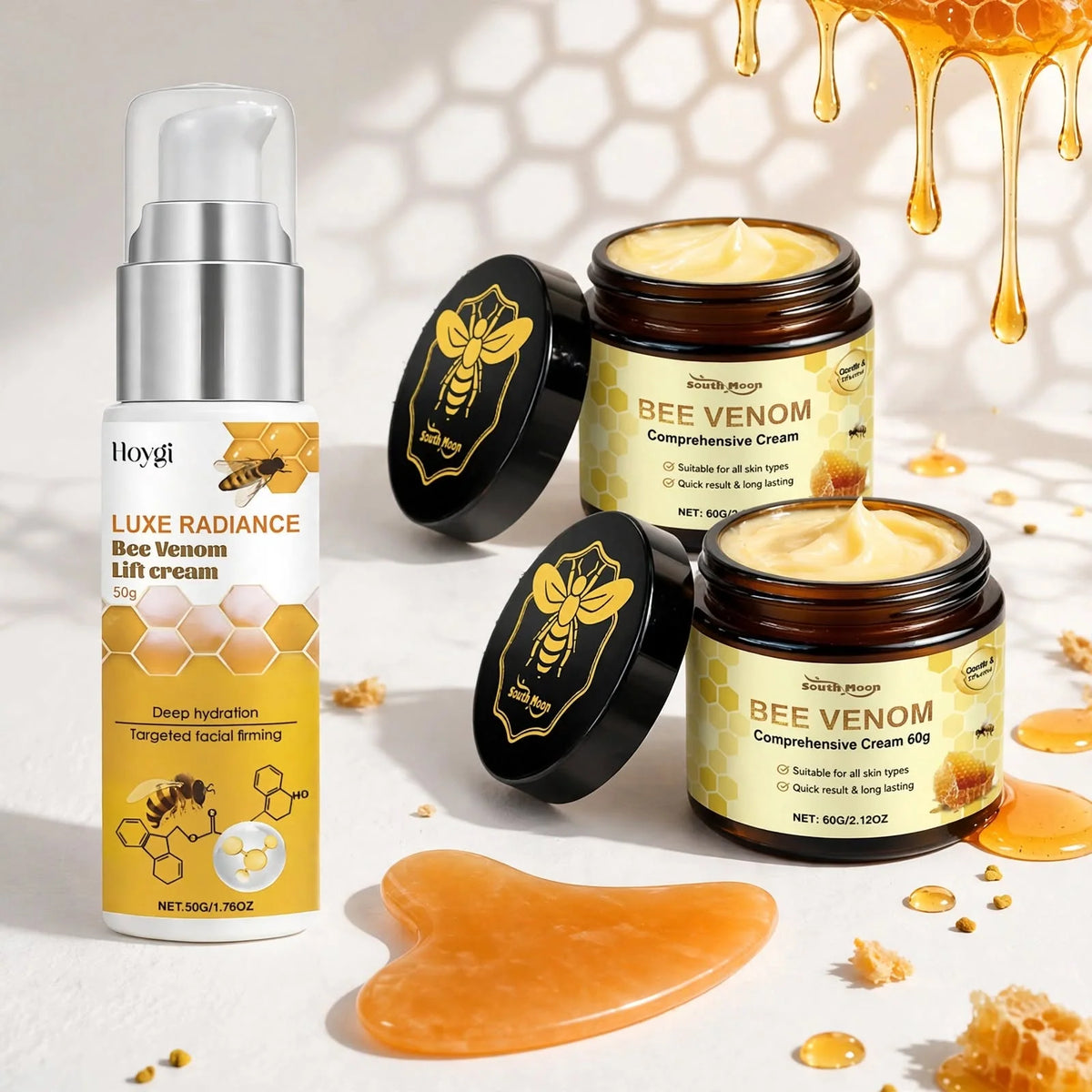 Face Cream Set Bee Peptide With Gua Sha Tool