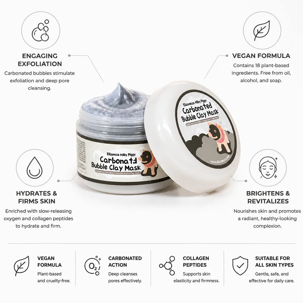 Face Mask Carbonated Bubble Clay Vegan Hydrating & Firming