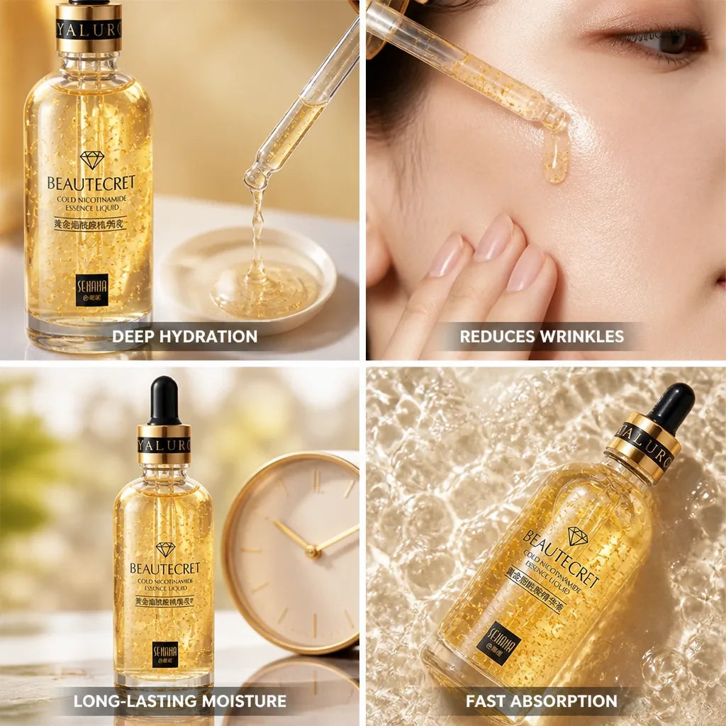 Face Serum Gold & Hyaluronic Acid Wrinkle Reduction