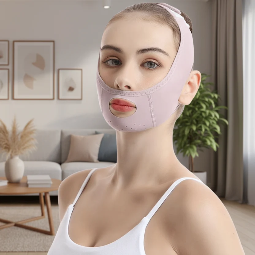 Facial Shaping Mask Breathable Stretch Fabric V-Line Contour Support