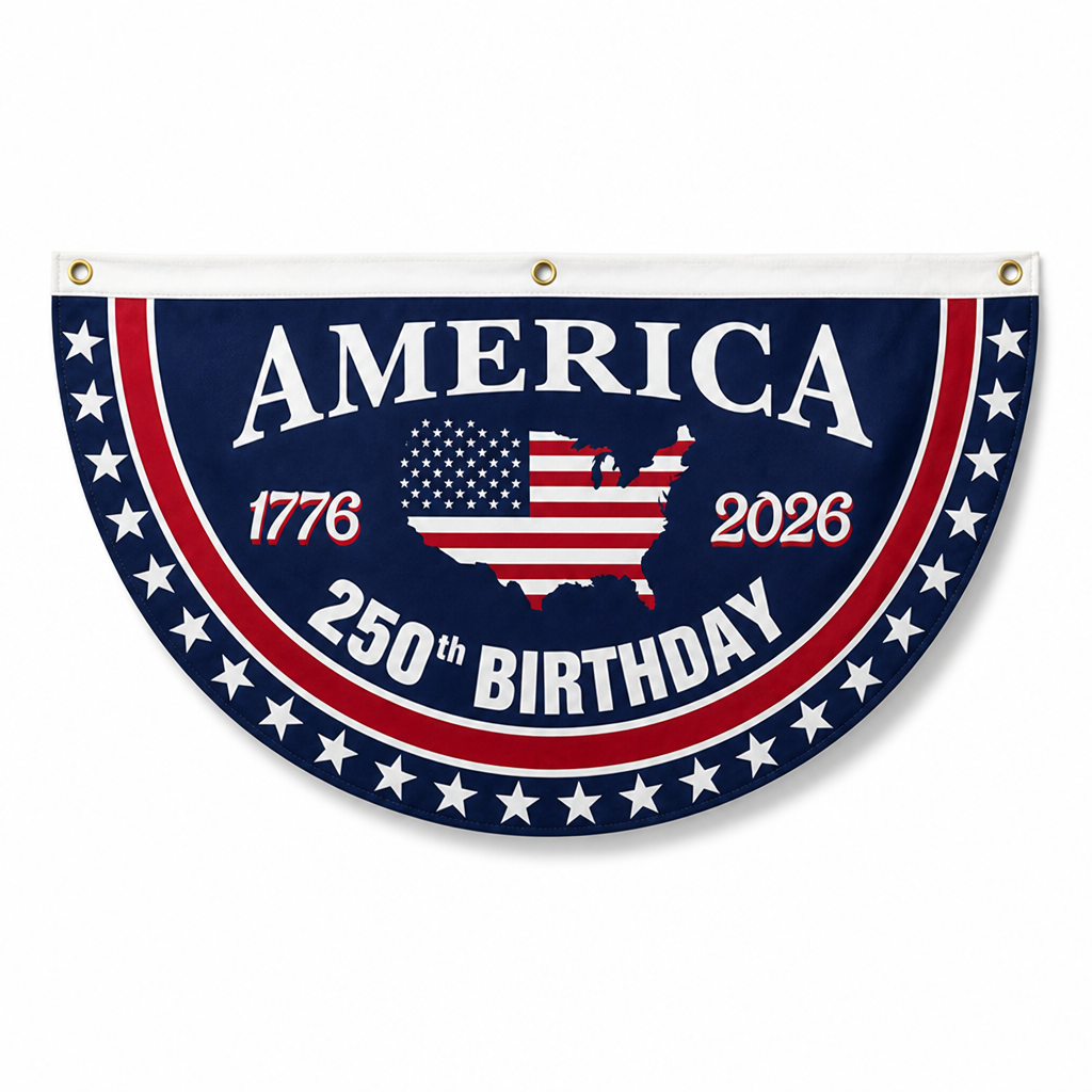 Fade-Resistant Polyester & Reinforced-Grommet Porch Fan Flag