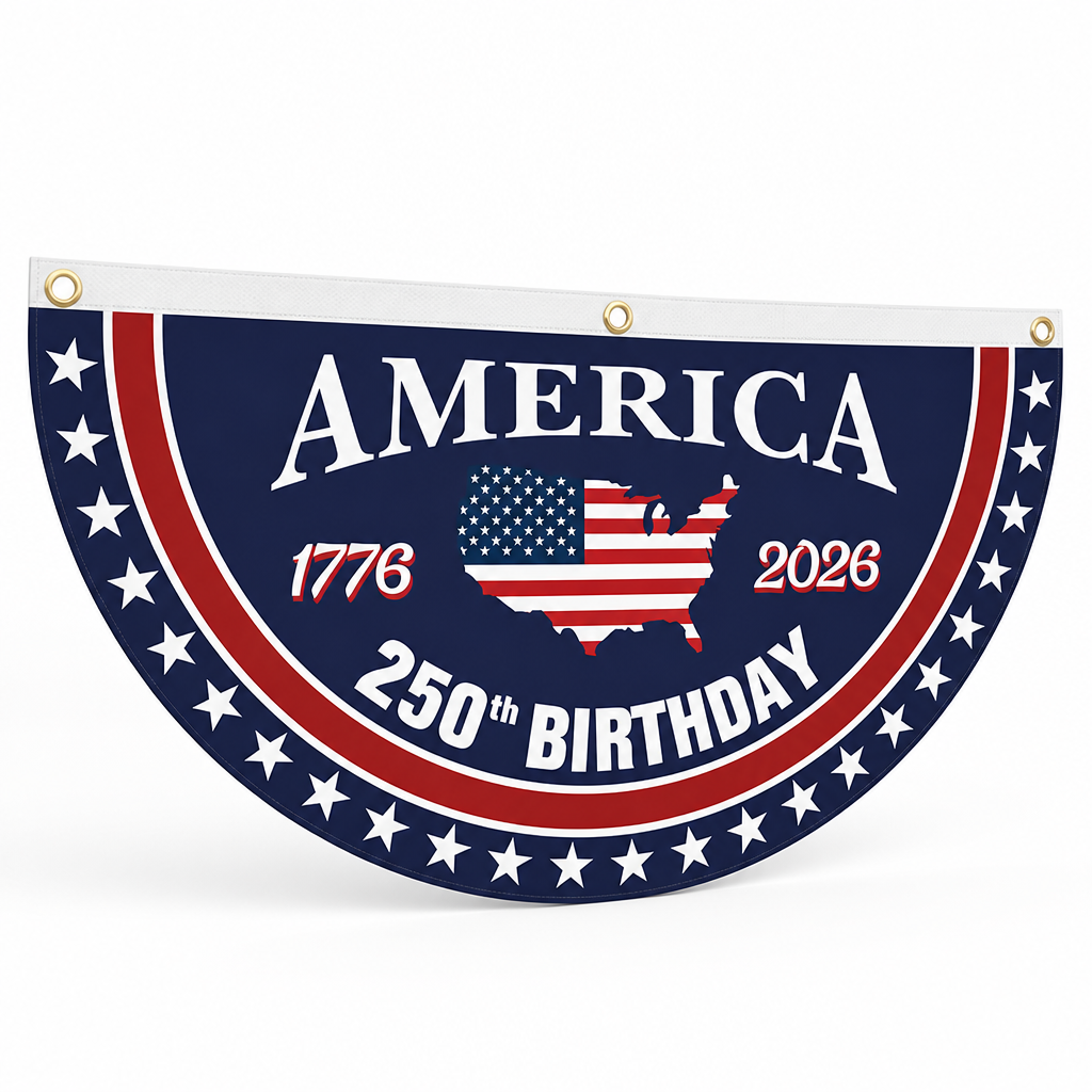 Fade-Resistant Polyester & Reinforced-Grommet Porch Fan Flag