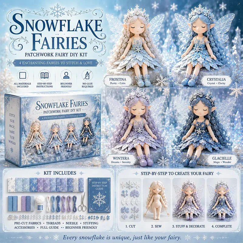Fairy Craft Kit Patchwork Set of 4 Beginner-Friendly