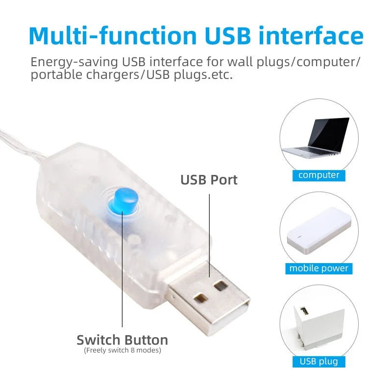 Fairy Lights USB Powered Remote Control Dimmable