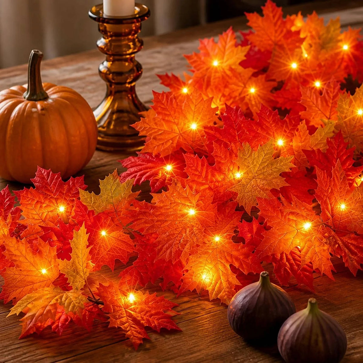 Fall Garland 9-Foot Orange Incandescent Plug-In