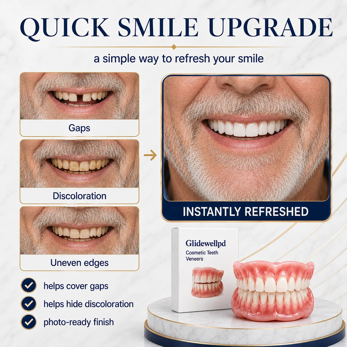 False Teeth Set Upper & Lower Moldable Base