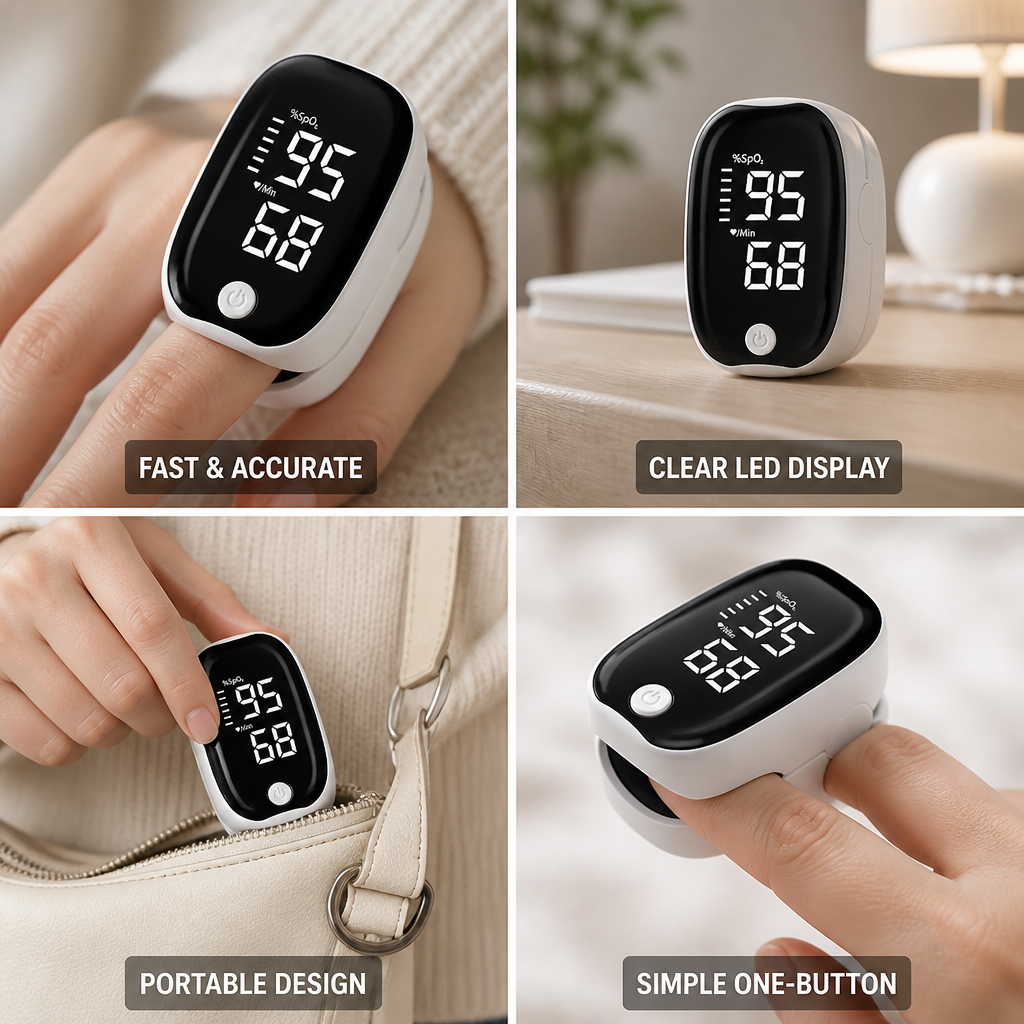 Fast & Accurate LED Fingertip Pulse Oximeter