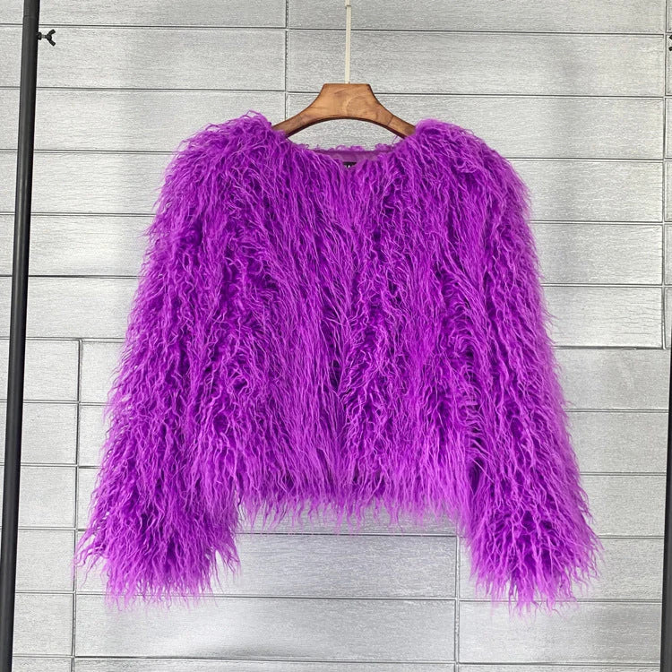 Faux Fur Coat Plush Warm Lined