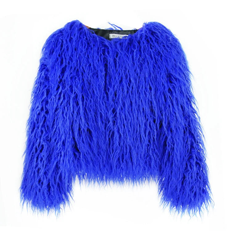 Faux Fur Coat Plush Warm Lined
