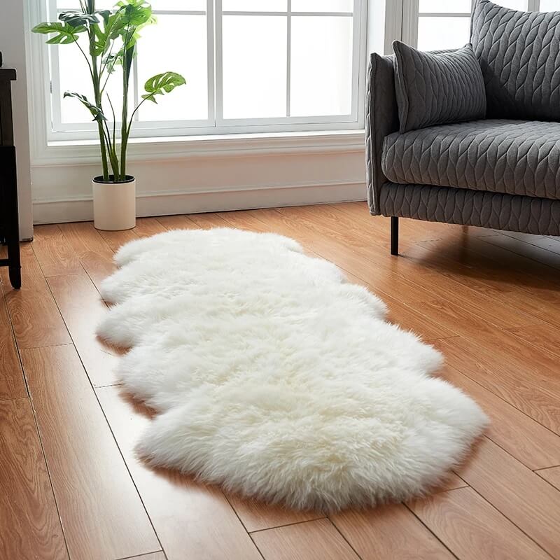 Faux Fur Rug Long-Pile Non-Slip Backing