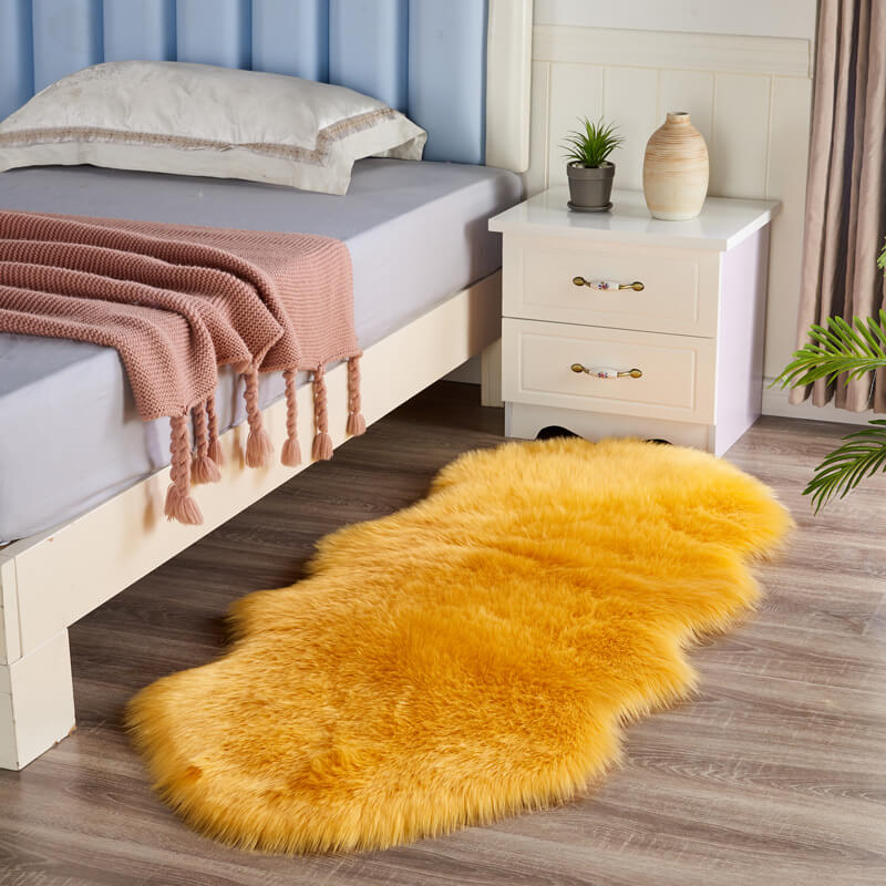 Faux Fur Rug Long-Pile Non-Slip Backing