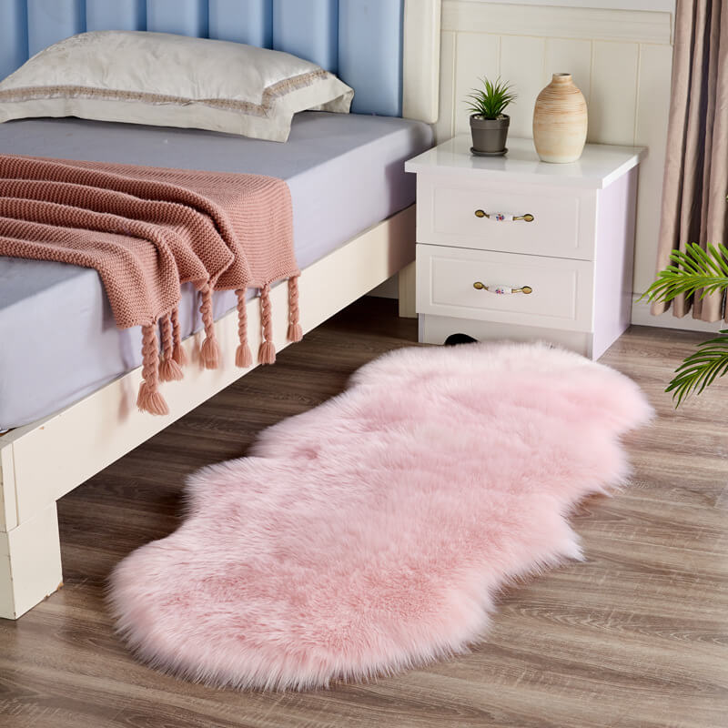 Faux Fur Rug Long-Pile Non-Slip Backing