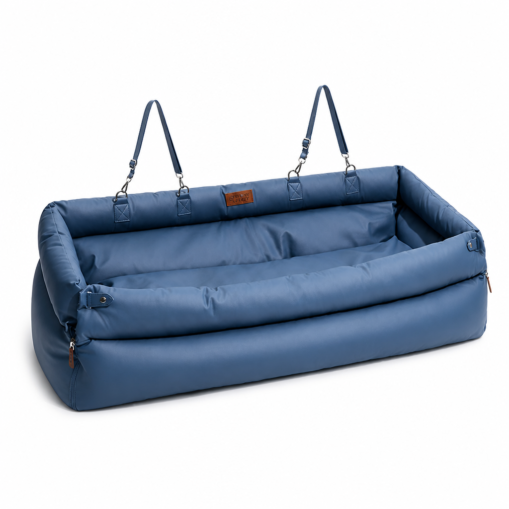 Faux Leather Padded Convertible Dog Car Seat Bed