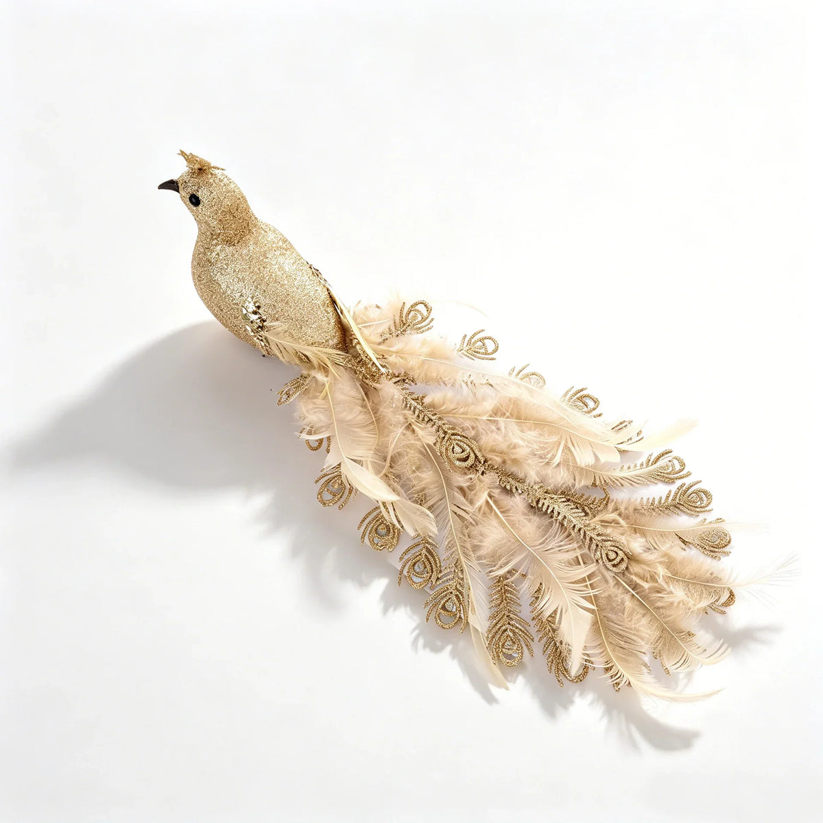 Feather Decoration With Sequin Accents