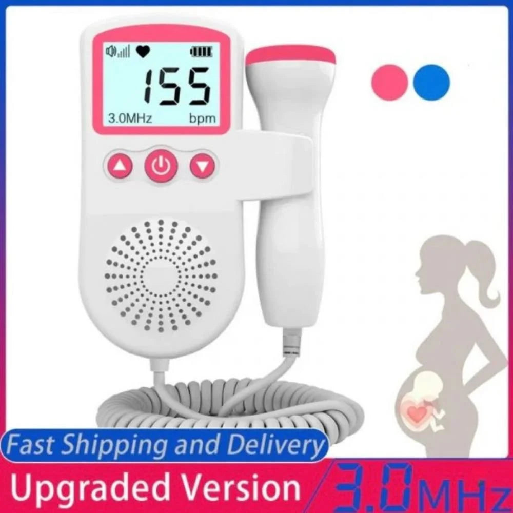 Fetal Doppler Monitor Detects From 12 Weeks Backlit LCD