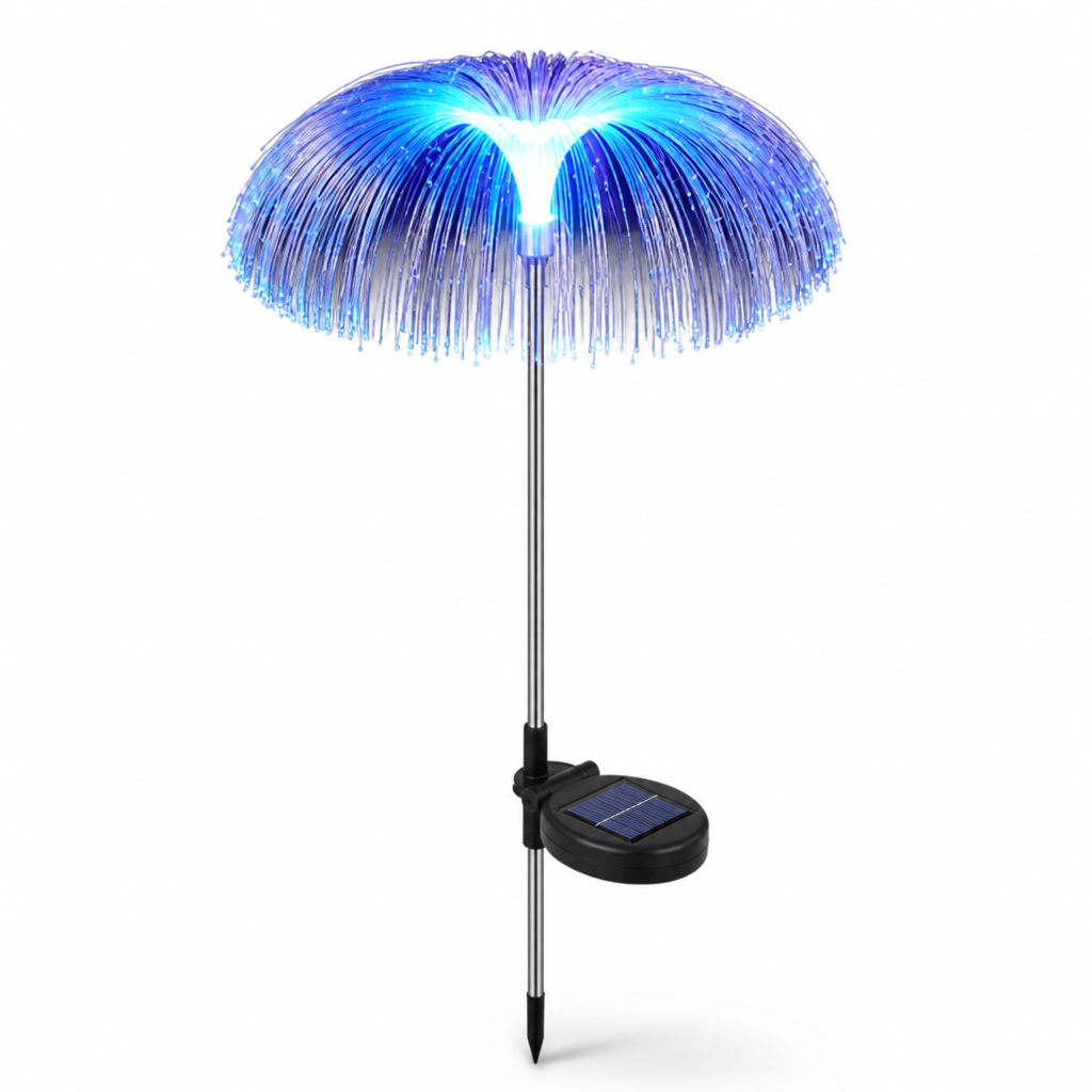 Fiber Optic Color-Changing Solar Garden Stake Light (IP65 Waterproof)