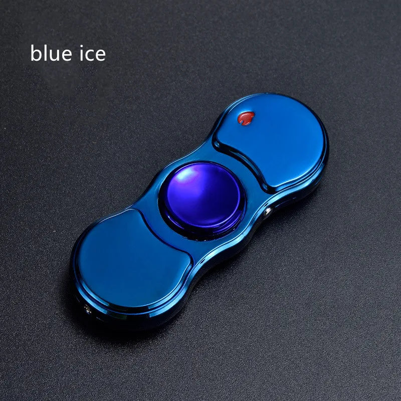 Fidget Spinner Lighter Rechargeable Metal Colorful Light Display