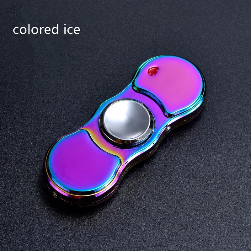 Fidget Spinner Lighter Rechargeable Metal Colorful Light Display