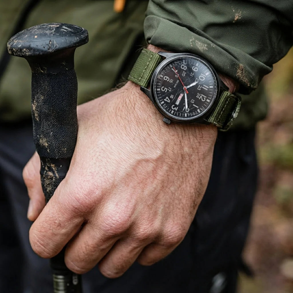 Field Watch Woven Fabric Strap Day-Date Display