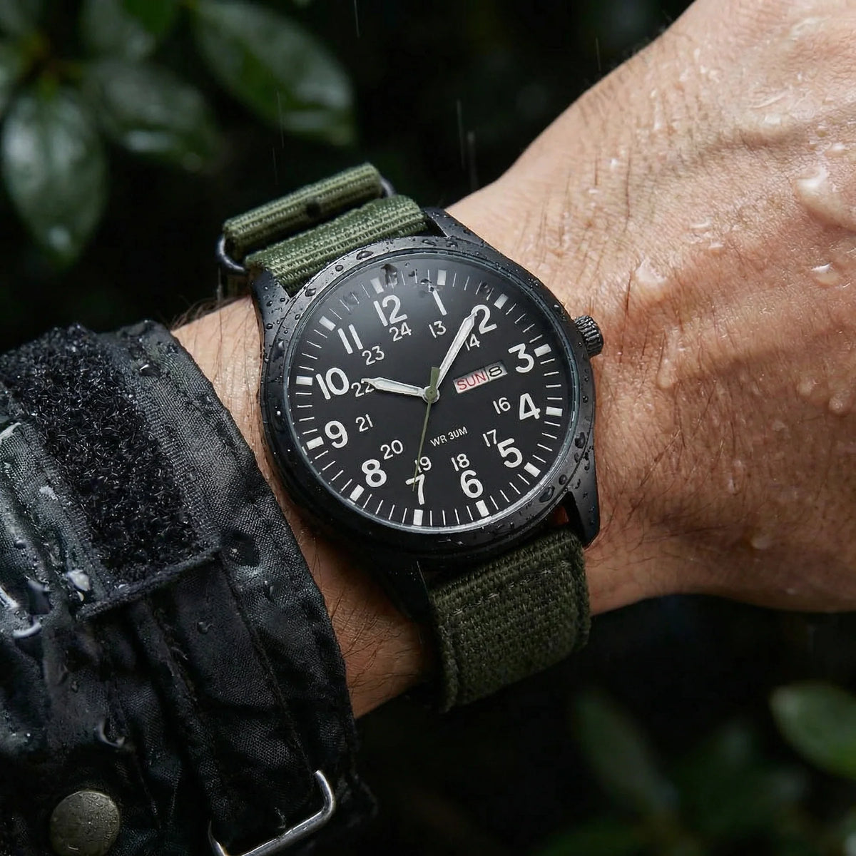Field Watch Woven Fabric Strap Day-Date Display
