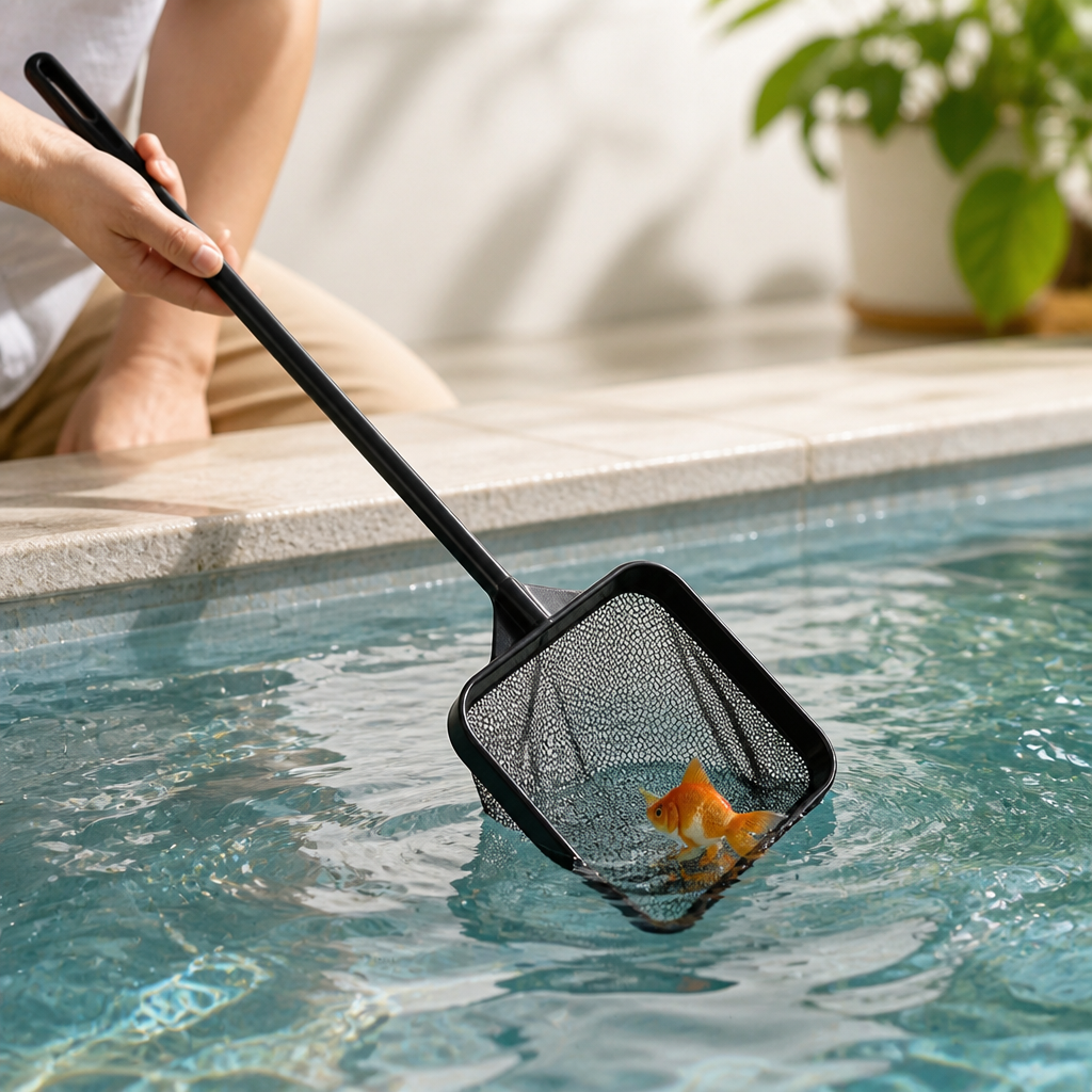 Fine Mesh Anti-Slip Handle Pool & Aquarium Net (35 cm)