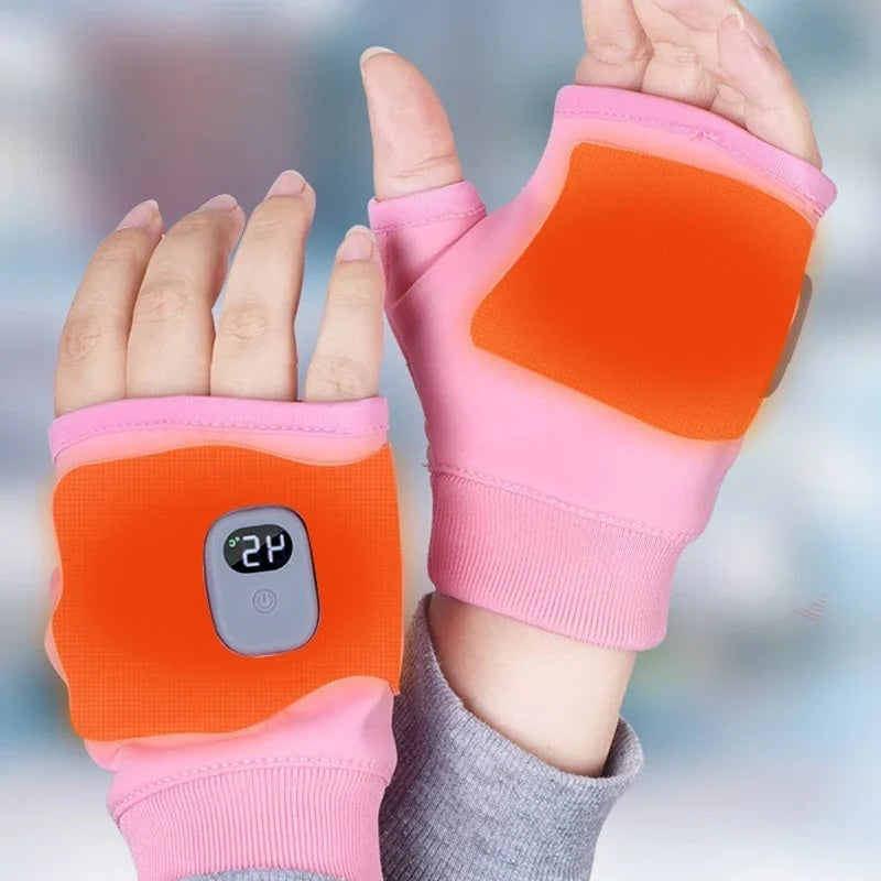Fingerless Heated Gloves Rechargeable Three Heat Settings