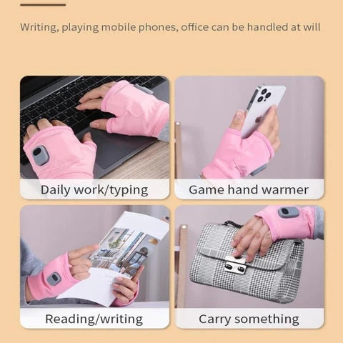 Fingerless Heated Gloves Rechargeable Three Heat Settings