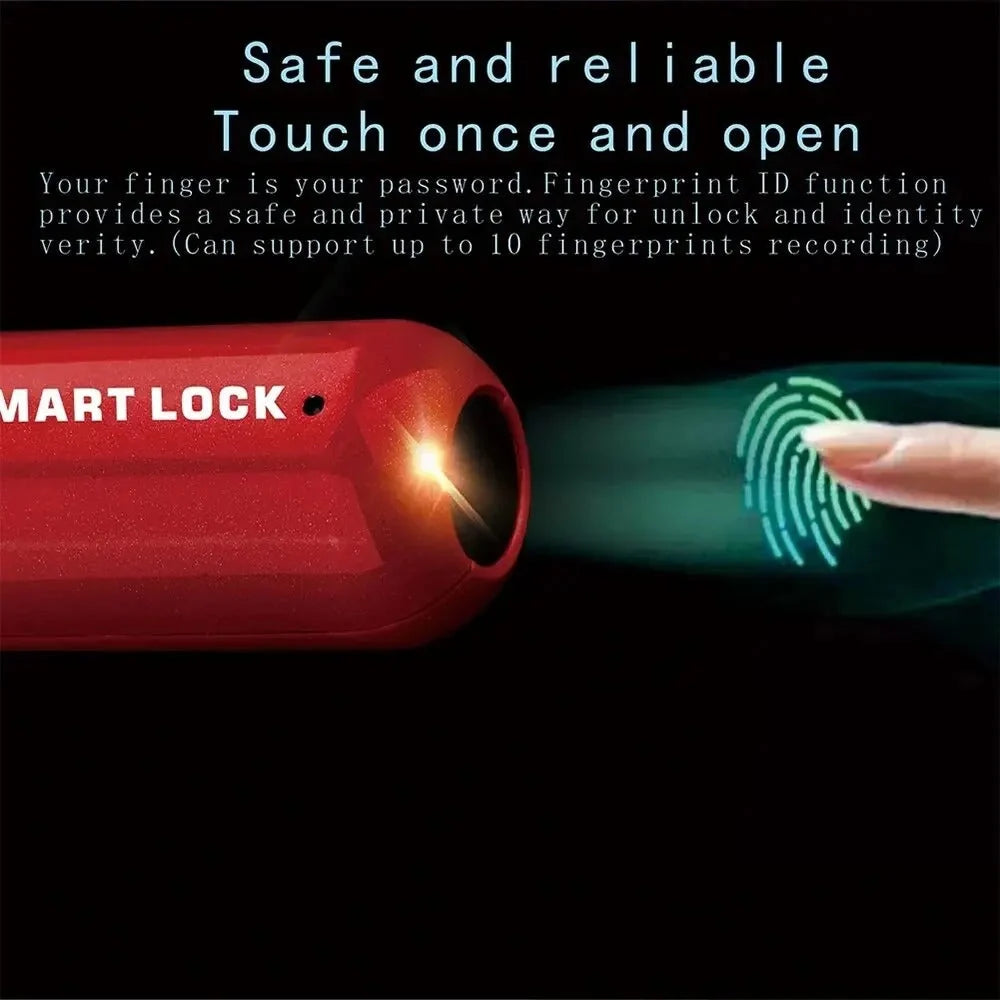 Fingerprint Padlock 0.2s Fast Unlock Zinc Alloy Body