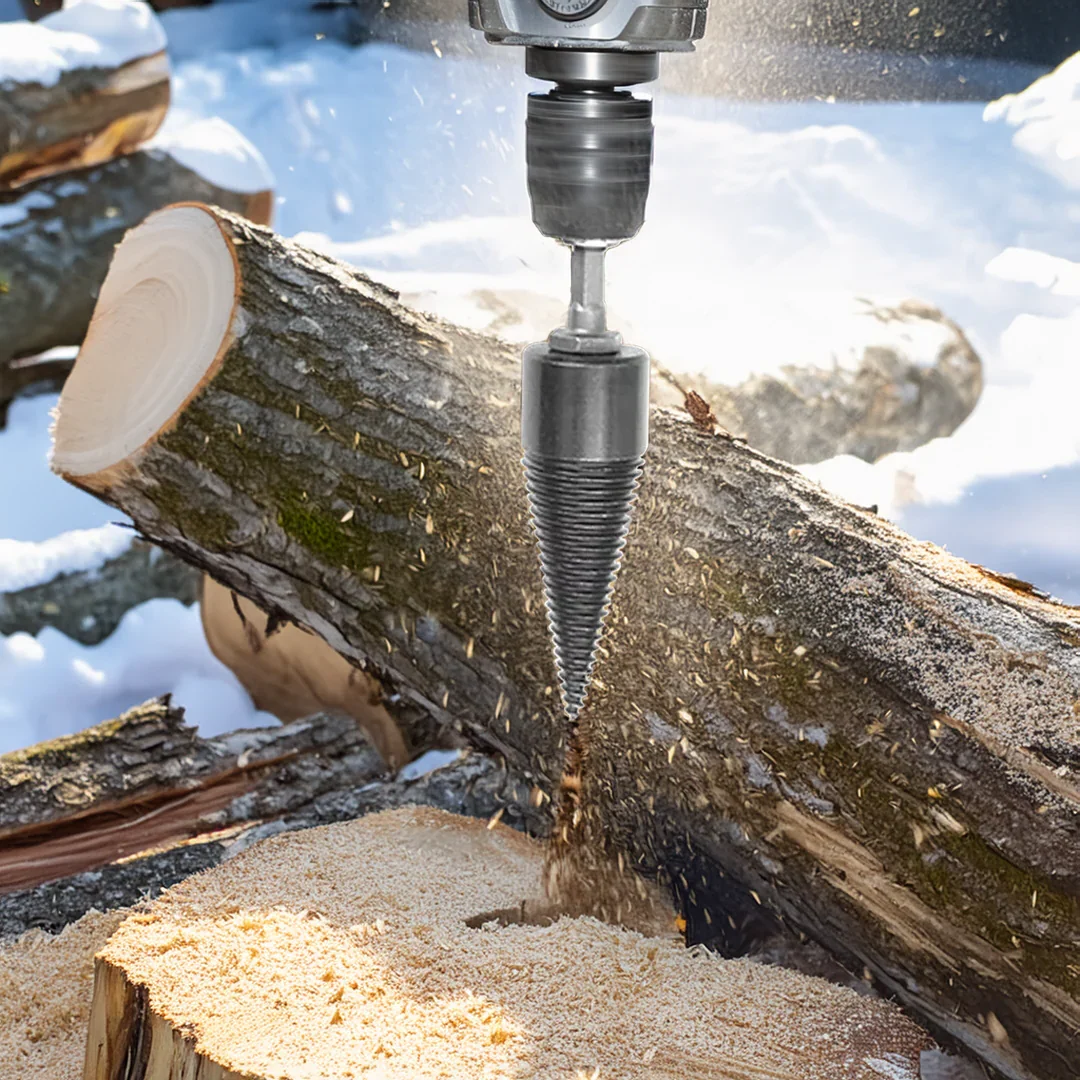 Firewood Drill Bit Threaded Splitting Head Interchangeable Shanks