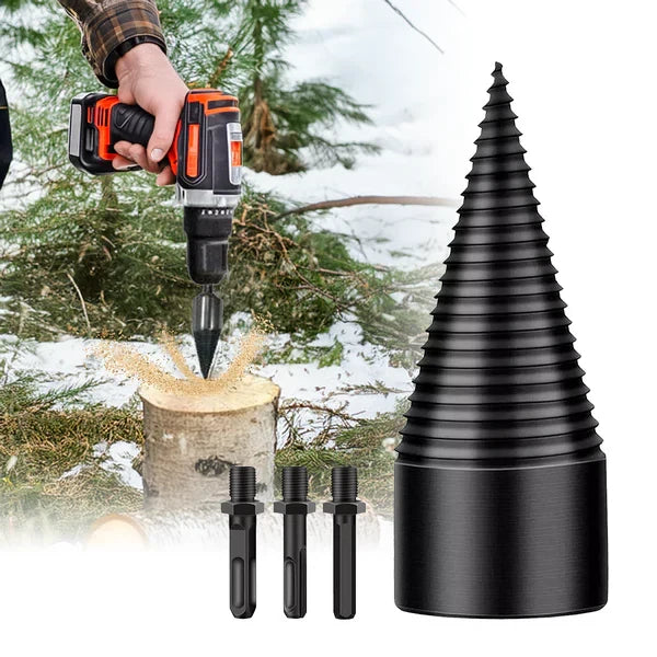 Firewood Splitter Drill Bit High-Carbon Steel Interchangeable Handles