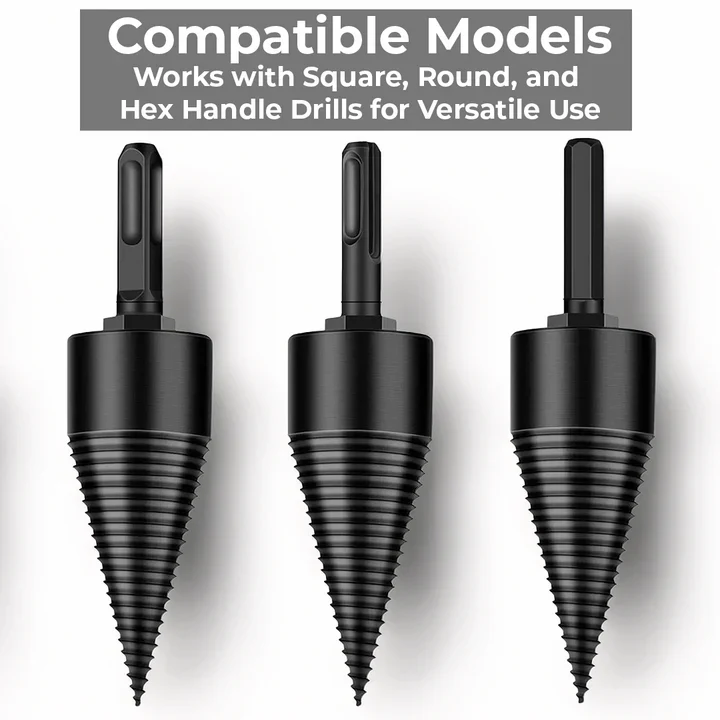 Firewood Splitter Drill Bit High-Carbon Steel Interchangeable Handles