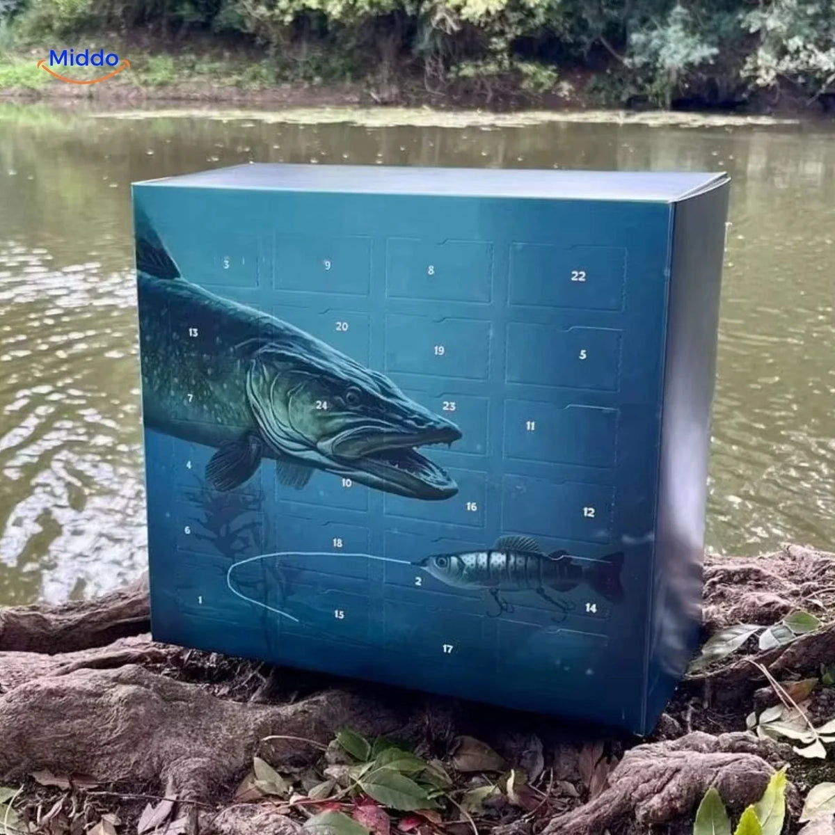 Fishing Advent Calendar 24 Accessories Reusable Wall Hanging